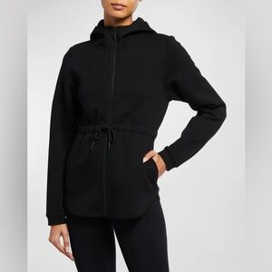 Varley Sofia Drawstring Waist Black Hooded Jacket Small